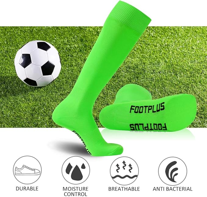 FOOTPLUS Baseball Softball Socks, Unisex Over Knee High Solid Sports Rugby Soccer Homecoming Socks