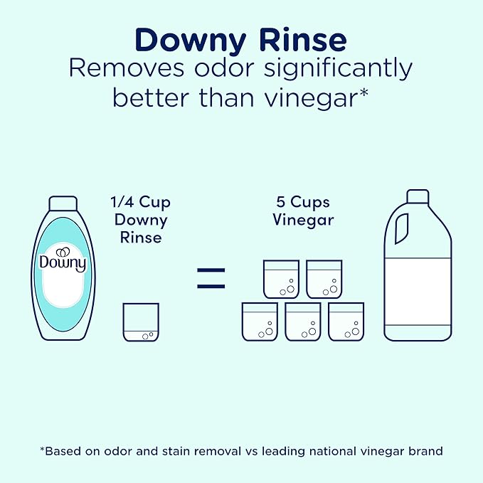 Downy Rinse & Refresh Laundry Odor Remover And Fabric Softener, Cool Cotton, 48 Fl Oz, HE Compatible Laundry Sanitizer, Safe On All Fabrics, Downy Fabric Softener, Liquid Fabric Softener