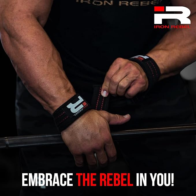 Iron Rebel Heavy Duty Lifting Straps for Men & Women - Wrist & Grip Support for Powerlifting, Bodybuilding, Weightlifting, Gym Training, Durable Cotton w/Neoprene Padding, Non-Slip, Adjustable Fit