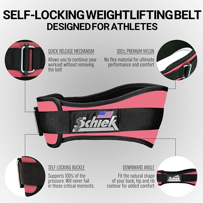Schiek Sports 2006 Nylon 6 Inches Weight Lifting Belt - Support Belt for Power Lifting