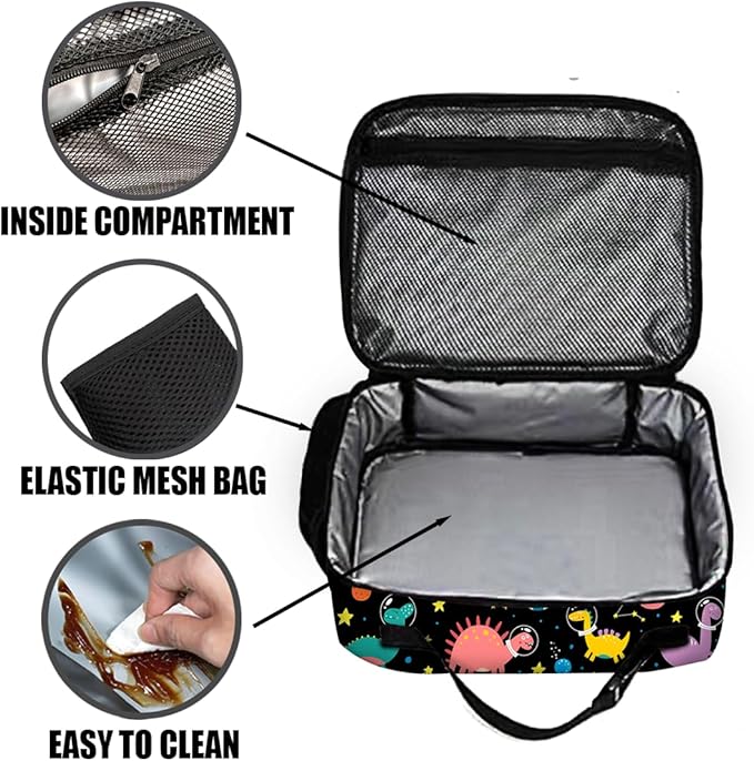 Dinosaur Lunch Bag Reusable Insulated Lunch Box Keep Food Cooler Thermal Lunch Tote for Women Men