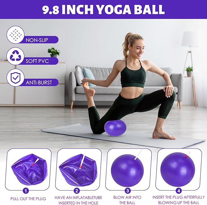 Pilates Essentials Kit for Women - 13-Piece Home Pilates Equipment Set, Includes Pilates Ring, Resistance Bands, Yoga Ball - Perfect for Women's Home Workouts & Beginners