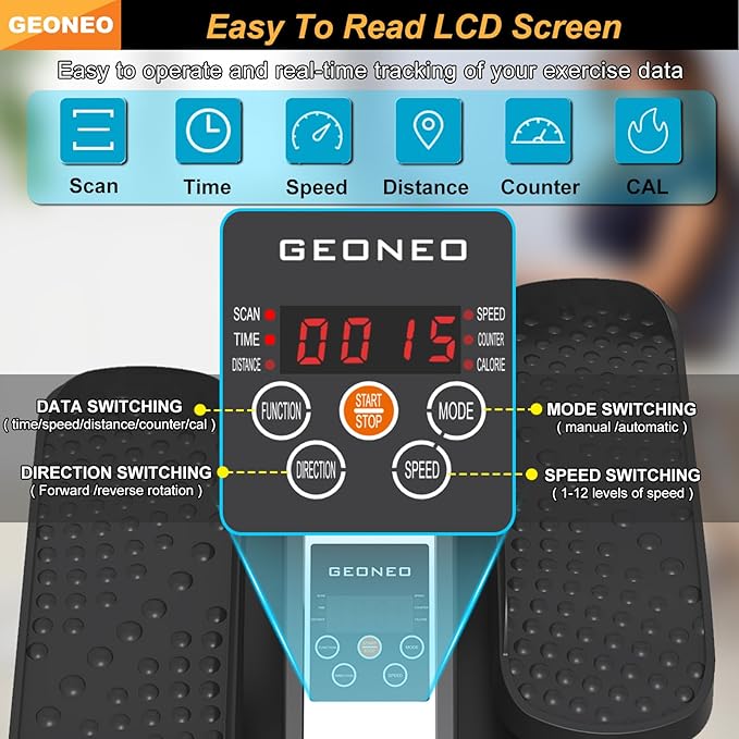 Under Desk Elliptical Machine, Electric Ellipse Leg Exerciser for Senior, Quiet & Portable Seated Pedal Exerciser with Remote Control, Manual & Auto Mode, 12 Adjustable Speeds