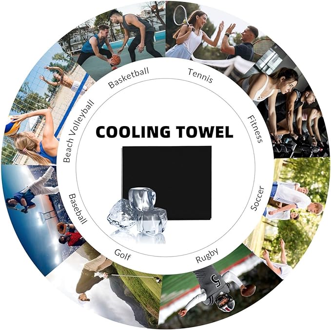 Custom 1-200 Pack Cooling Towel 40"x12", Design Your Team Logo Photo Ice Towel Personalized Soft Breathable Sport Towel Customized Workout Sweat Towel for Yoga Gym Activities (Black)