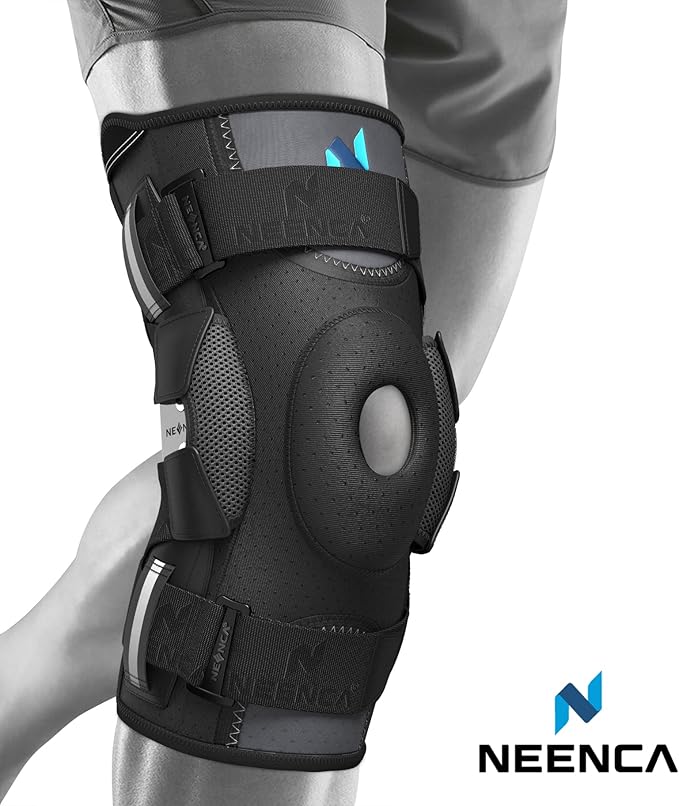 NEENCA Professional Knee Brace for Knee Pain, Hinged Knee Support with Patented X-Straps Fiting System, Strong Stability for Joint Pain Relief, Arthritis, Meniscus Tear, ACL, PCL, MCL, Sports, Workout