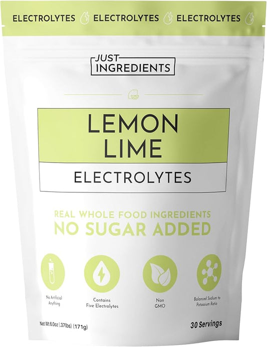 Lemon Lime Electrolytes – 30‑Serving Hydration Drink Mix with Coconut Water, Sea Salt, and Trace Minerals – Supports Energy, Recovery, and Electrolyte Balance*