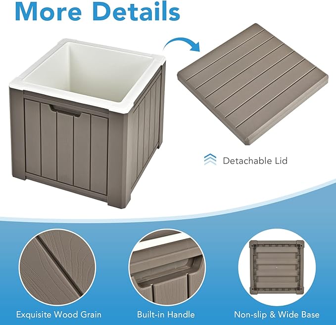 GYMAX Camping Cooler, Insulated 40 Qt Heavy Duty Ice Chest with Built-in Handles and Detachable Lid, Keeps Ice for 24H, Multifunctional for Beach, Picnic, Camping Outdoors