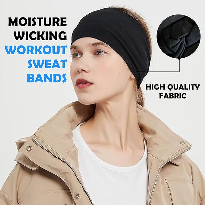 Lotus78, Pack of 6 Wide Headbands for Women Non Slip, Fashionable Sports Hair Bands for Women's Hair, Soft Elastic Stretchy Head Bands, Yoga Workout Headbands for Women Daily Fashion (Element)