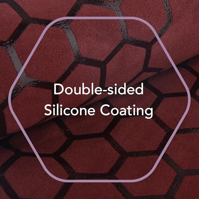 Clever Yoga Hot Yoga Mat Towel – Non-Slip Grip for Hot Yoga, Sweat Absorbent, Honeycomb Silicone Grip, Stays Flat – Ideal for Pilates, Travel, Washable & Lightweight - Burgundy