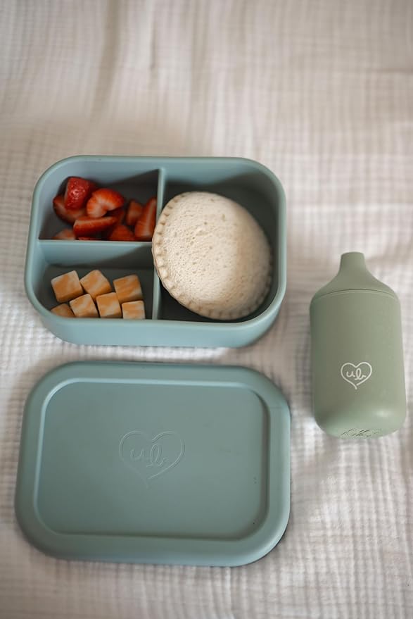 Leak Proof Bento Box Food-Grade Silicone Bento, BPA, Phthalate, Lead, & PVC Free - Bento Lunch Box for Daycare, Kids, & Adults - Leak Resistant Sets With Lids Snack Box Container (Blue)