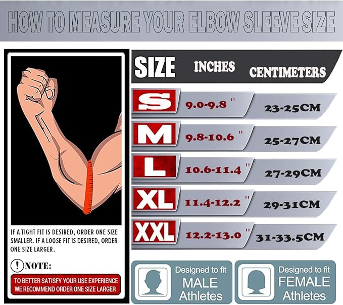 Elbow Sleeves (Pair),Support for Cross Training,Weightlifting,Powerlifting,Basketball and Tennis,5mm Neoprene Compression Brace for Both Women and Men(Medium)