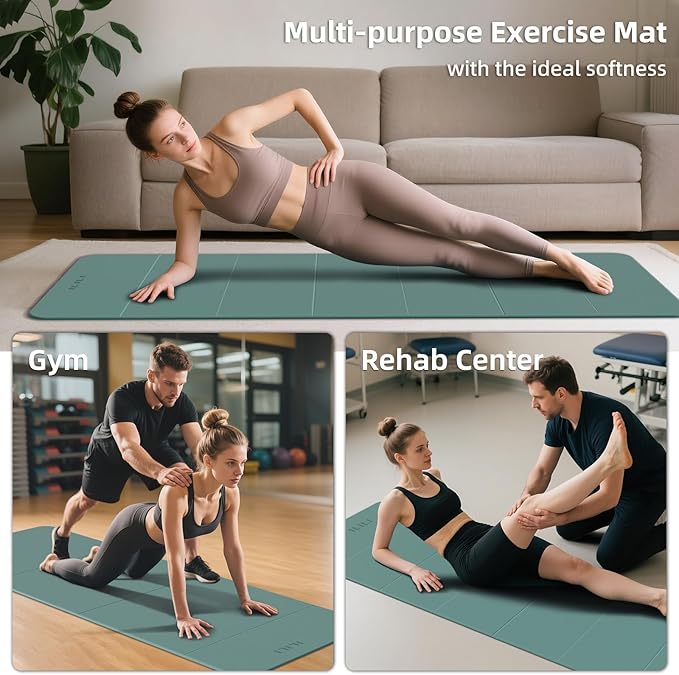 ILILI Foldable Yoga Mat, 10mm Thick, TPE Material, Extra Long 75"L x 26"W, Soft and Comfortable Folding Mat 0.4 Inches, Easy to Carry and Store, 190*66cm Portable Multi-Functional Use for Yoga, Home Exercise & Outdoor