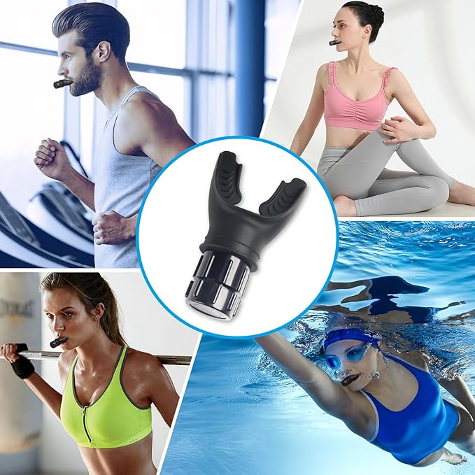 Breathe Trainer,Muscle Trainer,Portable Adjustable Trainer for and Muscular Exercise - Suitability Running Daily Fitness Training, Easy to Clean,for All（Black）