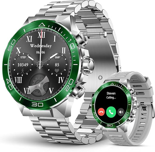 SOUYIE Military Rugged Smart Watch for Men, AMOLED 1.43" HD Screen, Bluetooth Call Answer/Make, Blood Oxygen/Heart Rate/Sleep Tracker, 7-30 Day Battery, Waterproof Fitness Tracker for iOS Android