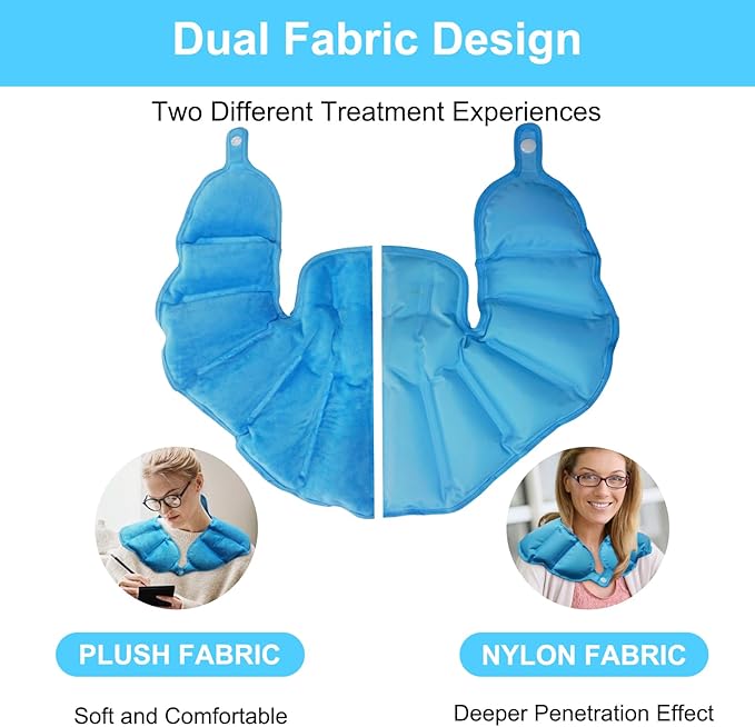 Ice Pack for Neck and Shoulders Upper Back Pain Relief, Large Gel Neck Ice Pack Wrap, Reusable Hot Cold Compress Therapy for Rotator Cuff Injury, Swelling, Muscle Relaxing and Soothing