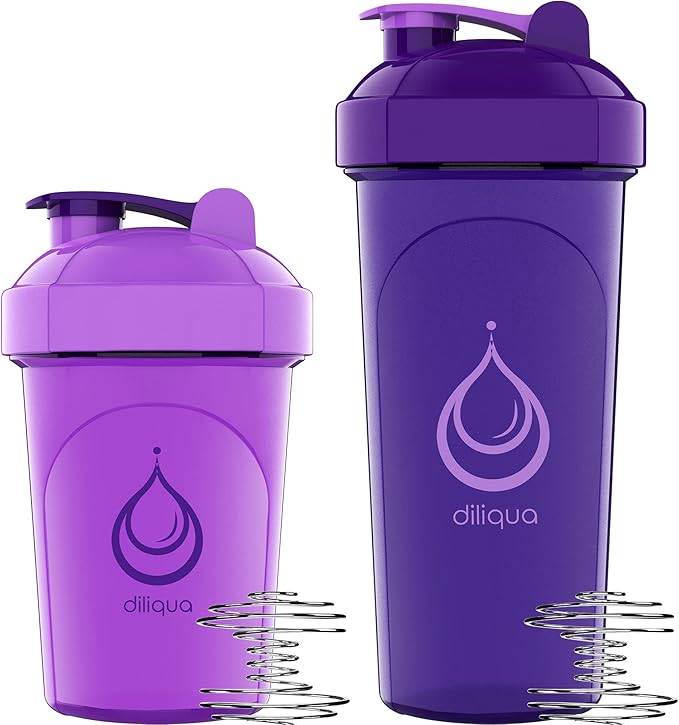 10 PACK, Shaker Bottles with Wire Whisks for Protein Mixes | Leakproof Blender Shaker Bottle Pack| BPA-Free & Dishwasher Safe | 5 Large 28-oz & 5 Small 20-oz shaker bottle | Shaker Cups for shakes