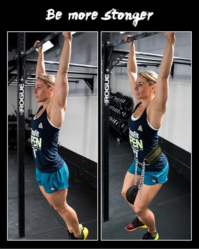 Seektop Dip Belt With Chain for Weightlifting - Neoprene Waist Belt for GYM Workout, Pull Ups, Crossfit, Weight Lifting, Squat, Training, Fitness - for Men & Women