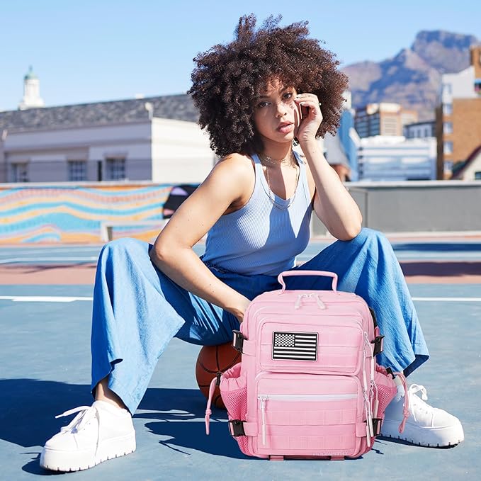 15L Mini Tactical Backpack Small Tactical Backpack for Women, Military Backpack for Gym, Hiking, Daily (Pink-15L)