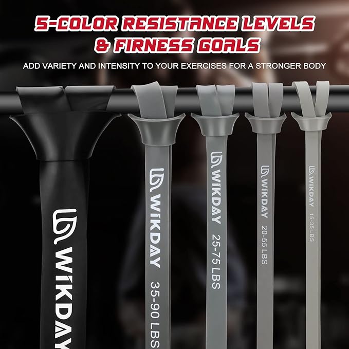 Resistance Bands, Pull Up Bands, Workout Bands for Exercise, Thick Heavy Resistance Band Set with Door Anchor, Elastic Bands for Body Stretching, Crossfit Training at Home/Gym Men & Women Women