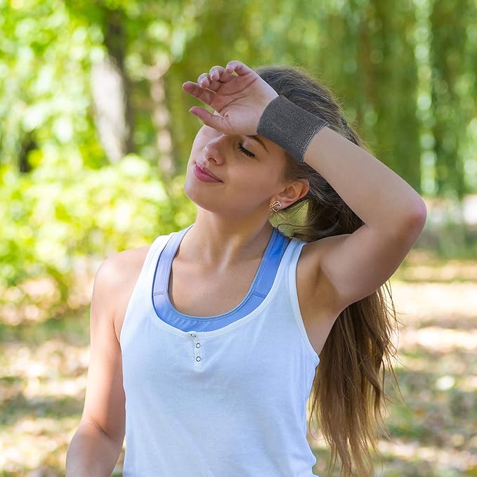 12 Pack Sweatbands Sports Wristband Cotton Sweat Band for Men and Women, Good for Tennis, Basketball, Running, Gym, Working Out