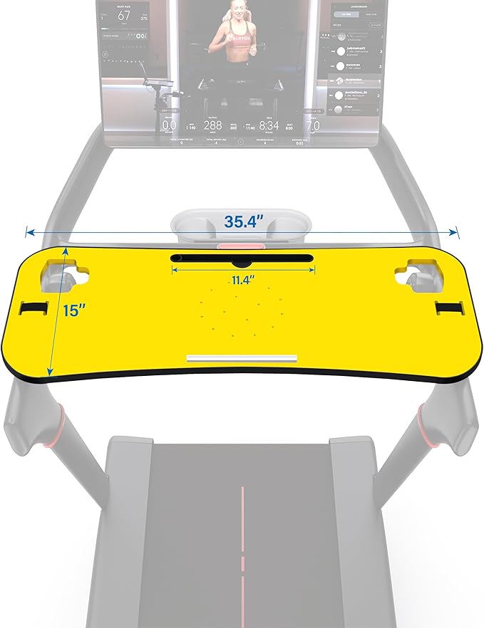 Treadmill Desk Attachment, Tread Tray Ergonomic Platform, Laptop Holder with Tablet Holder,New Universal Cooling Holes Laptop Stand for Home/Office(Yellow)