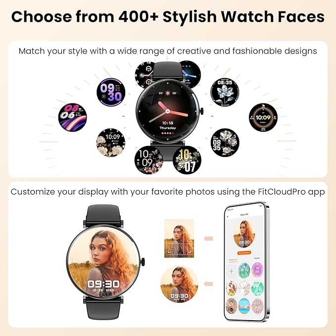 Hwagol Smart Watches for Women Men[Calls/Metal Thin] for Android iPhone Compatible,1.43" Micro-Spherical AMOLED Screen,IP68 Waterproof Fitness Tracker Heart Rate/SpO2/Sleep Monitor/Pedometer