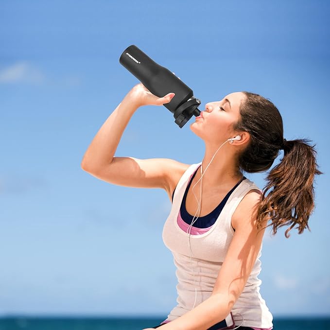 HYDROWION Water Bottle Stainless Steel,Vacuum Insulated Leak Proof Tumbler 32oz with Straw Lid, Spout Lid and Flex Cap(Cold for 48 Hrs, Hot for 24 Hrs), Fit in Any Car Cup Holder, Yellow&Green