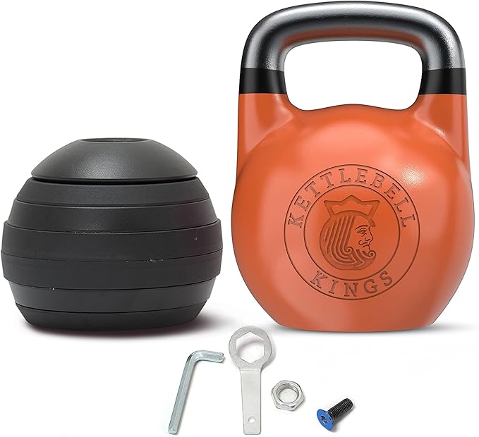 Kettlebell Kings Competition Kettlebells Weight (33mm handle) 4-32 KG | Hand weights Workout Gym Equipment & Strength training sets for Women & Men | Weights set for Home Gym