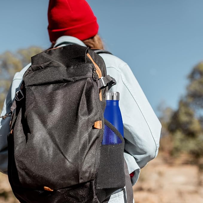 VEGOND 17oz Stainless Steel Water Bottles, Reusable Metal Sports Water Bottle Keeps Drink Hot and Cold, BPA Free Double Wall Vacuum Cola Shape Insulated Water Bottle for Camping Gym, 1 Pack