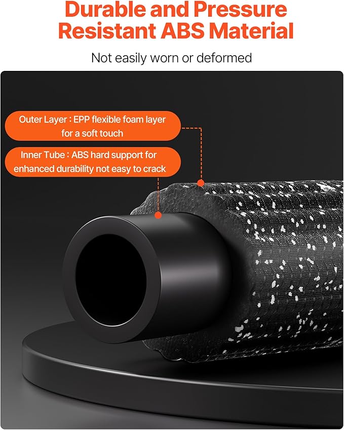 VEVOR 16 Inches Rechargeable Vibrating Foam Roller, 4-Speed Electric Massage Roller with 3D Texture, High-Density EEP Foam for Deep Tissue Muscle Massage, Back Pain Relief, and Post-Exercise Recovery