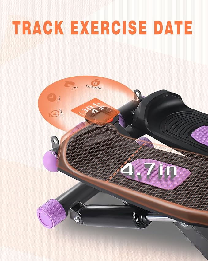 Steppers for Exercise at Home, Mini Stepper with Resistance Bands Portable Stair Stepper for Buttocks Lifting and Body Shaping