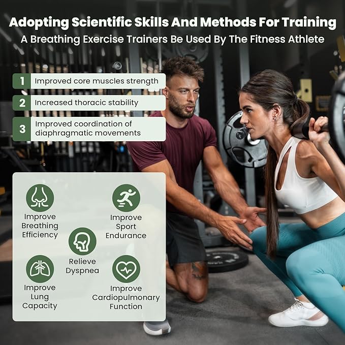 Breathing Exercise Trainer Adjustable & Portable Easy to Clean for Daily, Fitness & Sport