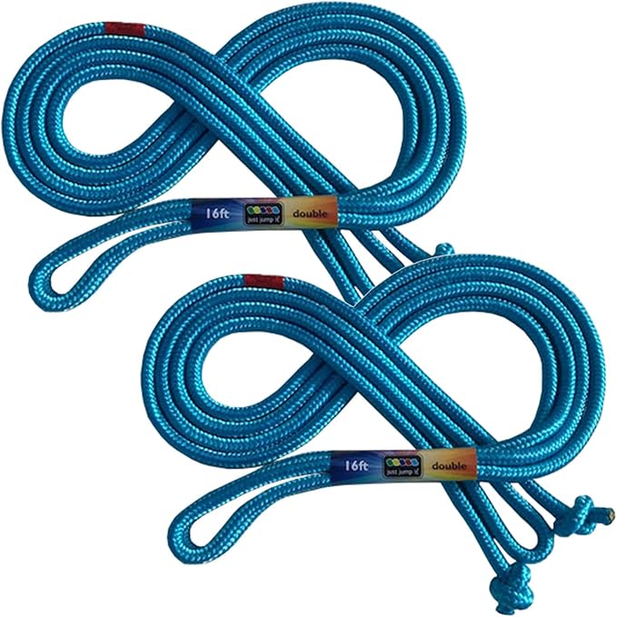 Just Jump It 16' Foot Jump Rope 2 Pack - Long Jump Ropes for Double Dutch - Outdoor Jump Ropes for Kids and Adults to Play Family Games & Exercise