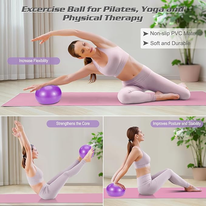 Pilates Essentials Kit for Home Women, Ring and Ball Set, Pilates Equipment for Workouts, 3 Resistance Bands, Grip Socks, 14 Inch Magic Circle, Mini Exercise Ball, Great Exercise Equipment