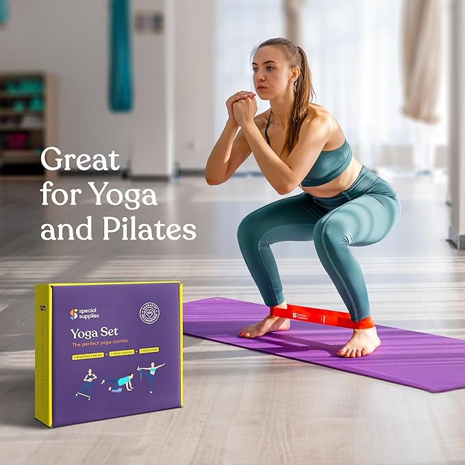 SPECIAL SUPPLIES Balance Board and Yoga Strap Set for Stretching, Stability Training, Fitness, Flexibility, Physical Therapy, Home Workout Equipment, Strength Training, and Pilates