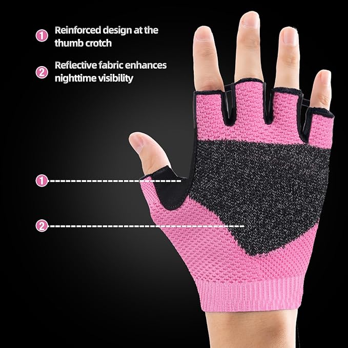 Cycling Gloves for Men Women, Half Finger Bike Gloves for Biking, Gym, Weight Lifting, Rowing, Riding, Outdoor Sports