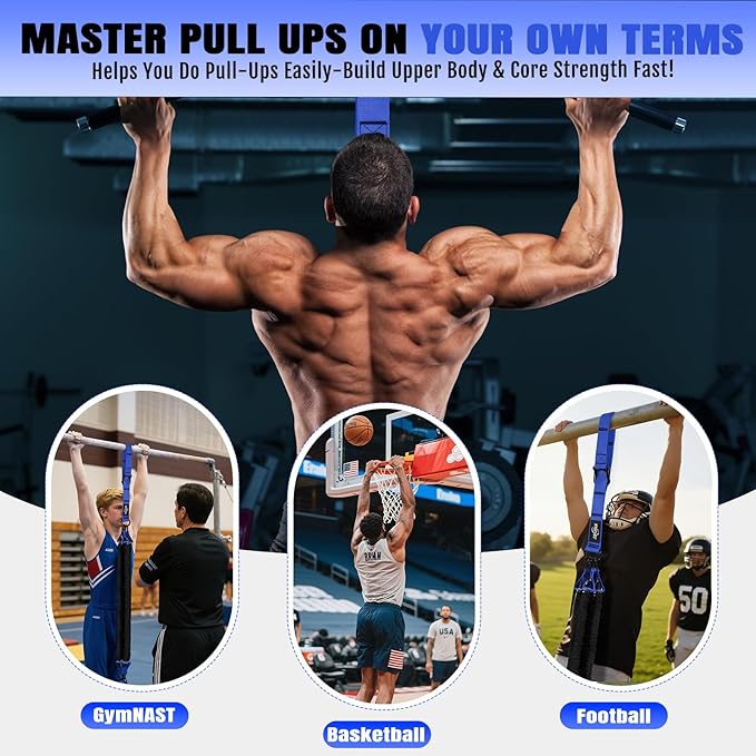 Pull Up Bands, Heavy Duty Resistance Bands with Handle, Workout Bands for Pull Up Bar, Pullup Assist Band Set for Exercise, Full Body Workout, Home Gym for Enhanced Strength, Muscle Training