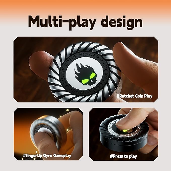 Fidget Spinner for Adults Teens- 3-in-1 Metal Stress Relief Toys with Silent Spinning, Slider & Clicker, EDC Office Desk Toy for Working Studying Waiting Breaks, Gift And Festival Party Favor (Silver)