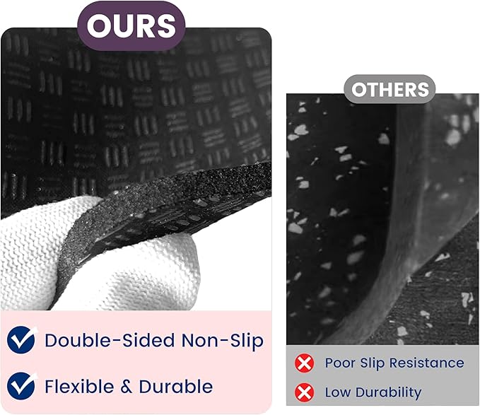 Non-Slip Walking Pad Mat, Treadmill Mat Pad for Carpet Hardwood Floors, Anti Vibration Exercise Equipment Mat for Under Treadmill & Exercise Bike Rowing Machine (6, Clover Shape, 4 x 4 x 0.2 inch)