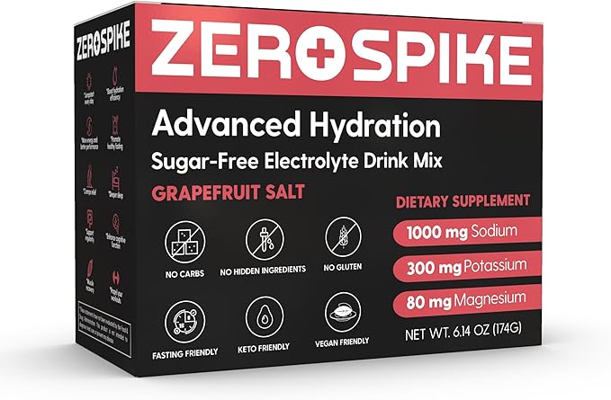 No Sugar Electrolytes Powder Packets | Keto & Fasting Salts Drink Mix | Supplements: The Key Hydration Nutrients Missing from Purified Water | Clean, Grapefruit, Calorie Free | 30 Sticks