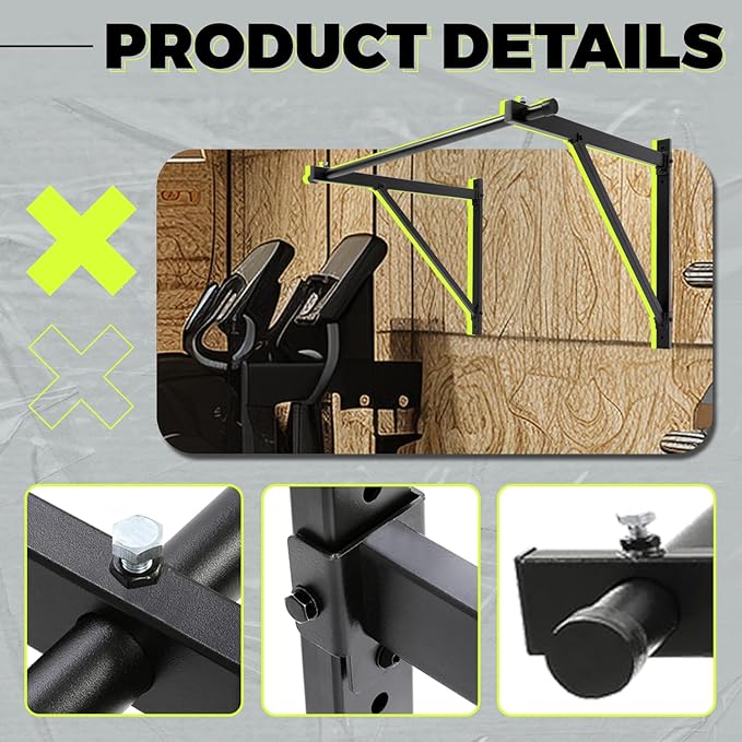 ECOTRIC 46'' Wall Mounted Pull Up Bar Chin up Bar Doorway Exercise Bar Upper Body Gym Workout Bar Heavy Duty Training Fitness Home Heavy Duty 500lbs