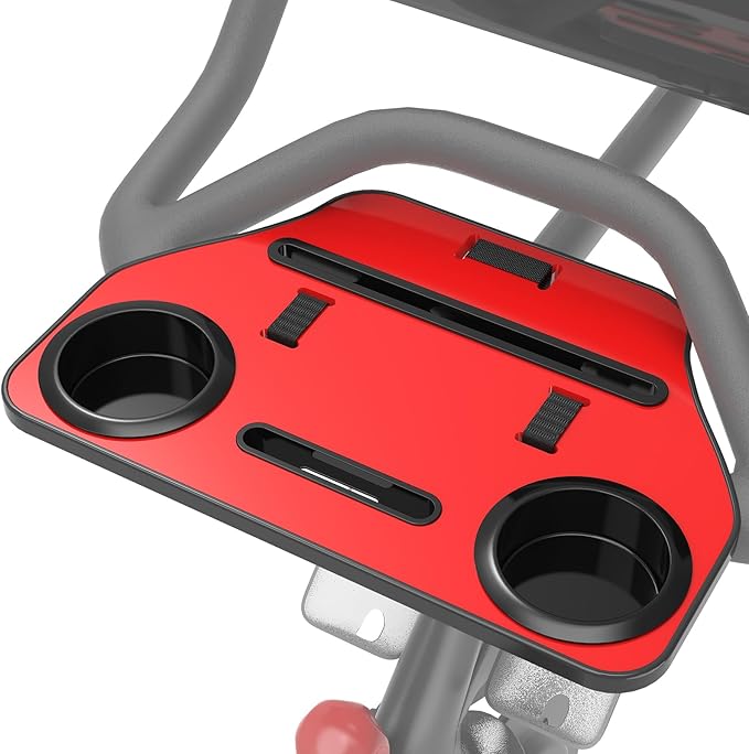 Desk Attachment for Peloton Bike+ (NOT Bike) Tray Holder for Phone, Cup, Tablet, Ergonomic Platform Tray Accessories for Peloton Spin Bikes(red)