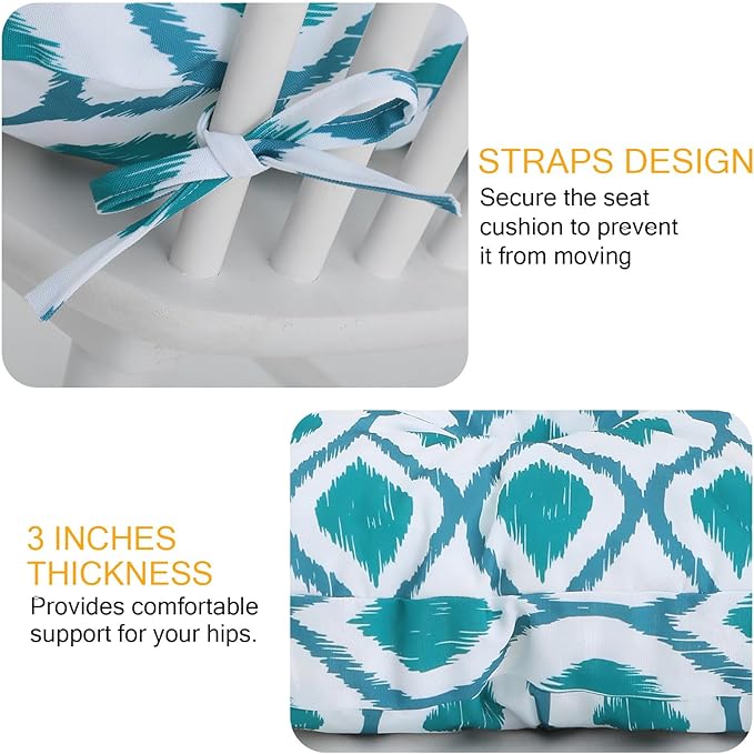 Outdoor Bench Cushion Waterproof, Tufted Bench Seat Cushion 36 x 15 Inch, Patio Wicker Indoor Seat Pads for Outside Garden Patio Balcony