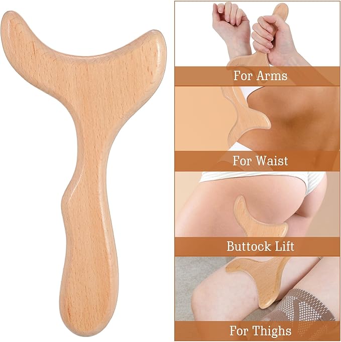 Small Fishtail Massage Tool,Wood Therapy Massage Tools Lymphatic Drainage Massager,Body Gua Sha Tool for Muscle Relaxation, Body Sculpting Cellulite Reduction