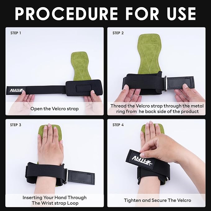 Weight Lifting Wrist Strap, Double Leather Weightlifting Wrist Straps for Gym Strength Training, Neoprene Padded Wrist Wraps - for Men & Women (Pair)