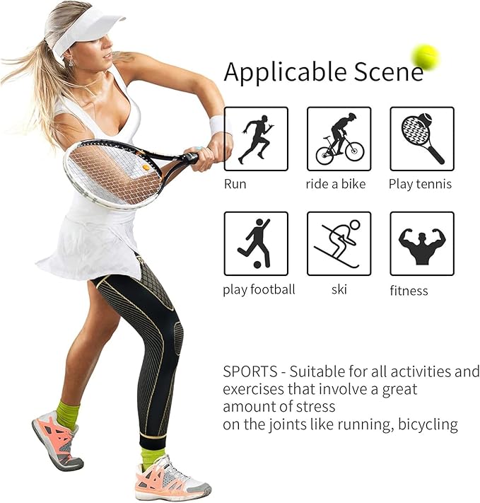 Full Leg Sleeves Long Compression Leg Sleeve Knee Sleeves Protect Leg, for Man Women Basketball, Arthritis Cycling Sport