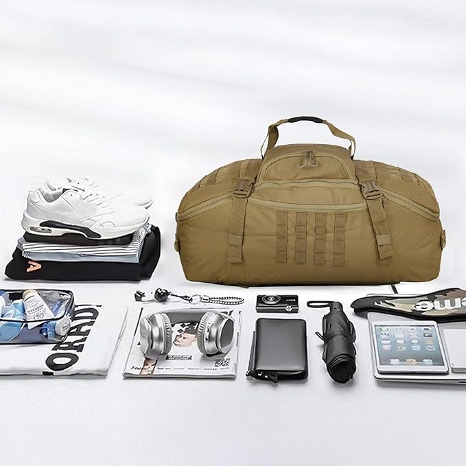 Gym Backpack for Men Sports Duffel Bag Gym Bags with Three Ways of Carrying (TAN-60L)