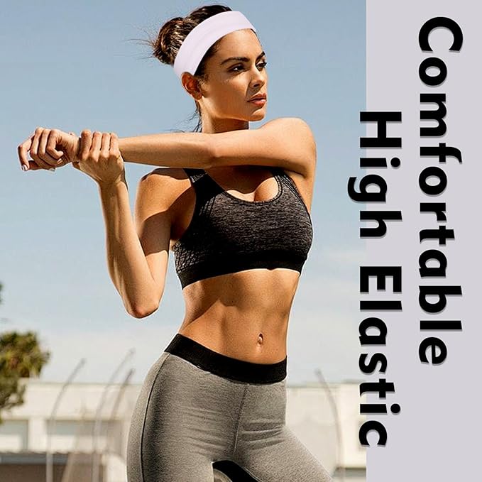 Workout Headbands Non Slip Headband Sport Headbands Sweatbands Elastic Sport Hair Bands for Sports Travel Indoor Fitness Gym