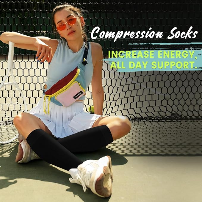 Iseasoo Copper Compression Socks (15-20 mmHg) for Men & Women - Running, Hiking, Cycling, Travel - Improves Circulation