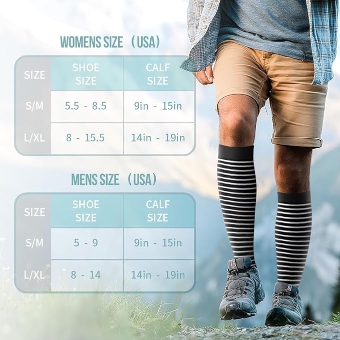 Copper Compression Socks for Women and Men(6 Pairs)-Best Support for Running, Athletic, Nursing, Travel